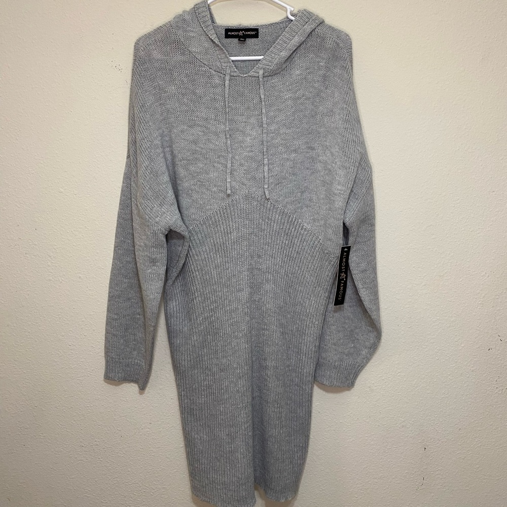Almost Famous Gray Sweater Dress